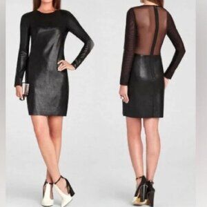 BCBG Jillea Dress, Black leather